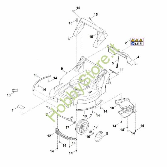 Picture of B - Scocca, asse anteriore RM 448.1 TX