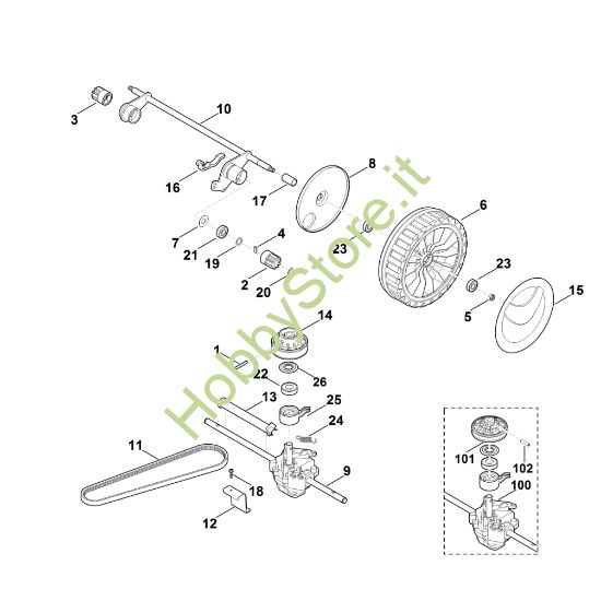 Picture of E - Asse posteriore, cambio RM 545.0 VE