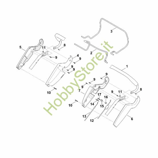 Picture of A - Parte superiore manubrio RM 545.1 T