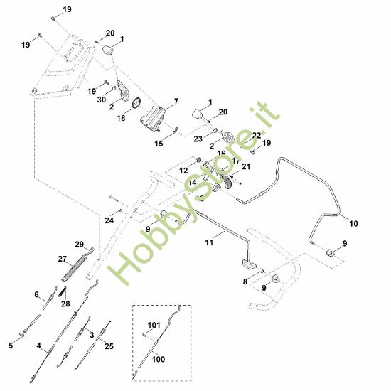 Picture of A - Parte superiore manubrio RM 650.0 VS