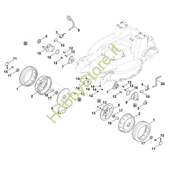 Picture of D - Regolazione altezza anteriore, ruota anteriore RM 756.0 GC