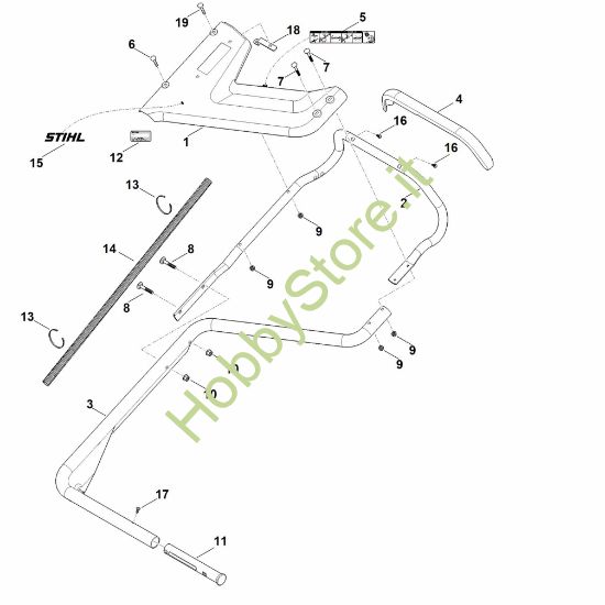 Picture of B - Parte inferiore manubrio RM 756.0 YC