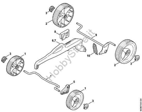 Carrello, impostazione in alto Tosaerba a batteria (RMA) RMA 370 della marca STIHL