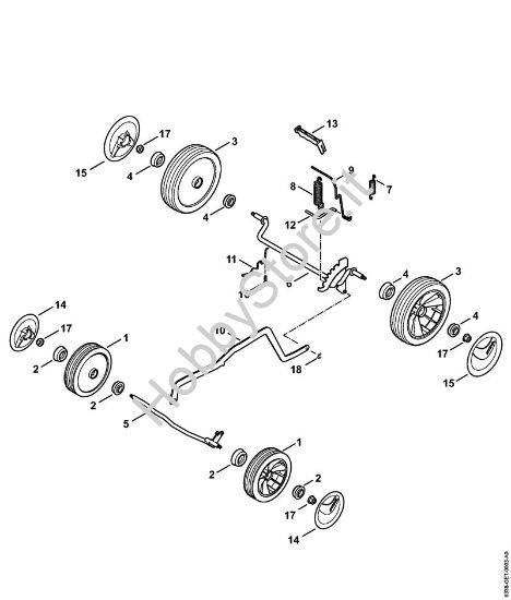 Carrello, impostazione in alto Tosaerba a batteria (RMA) RMA 410 C della marca STIHL