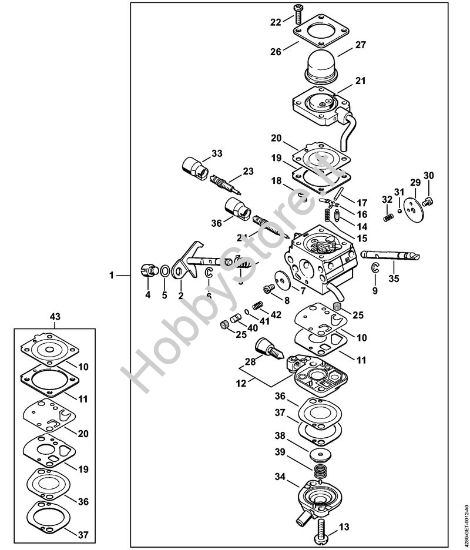 Carburatore C1Q-S110 (43.2008) Tosasiepi (HL) HL 100 della marca STIHL