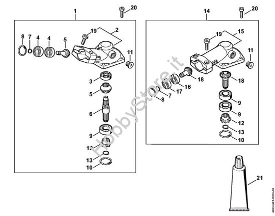 Riduttore angolato 0°, 30° (24.2005) Tosasiepi (HL) HL 100 K della marca STIHL