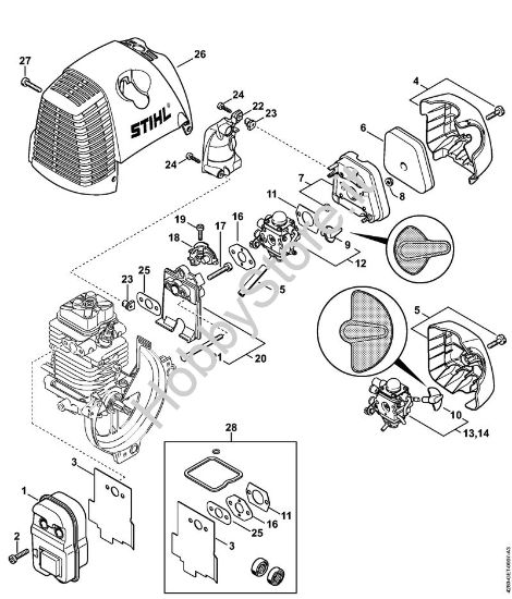 Silenziatore, filtro aria Tosasiepi (HL) HL 100 K della marca STIHL