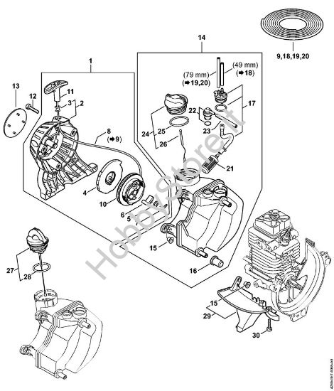 Dispositivo di avviamento, serbatoio carburante Tosasiepi (HL) HL 95 della marca STIHL