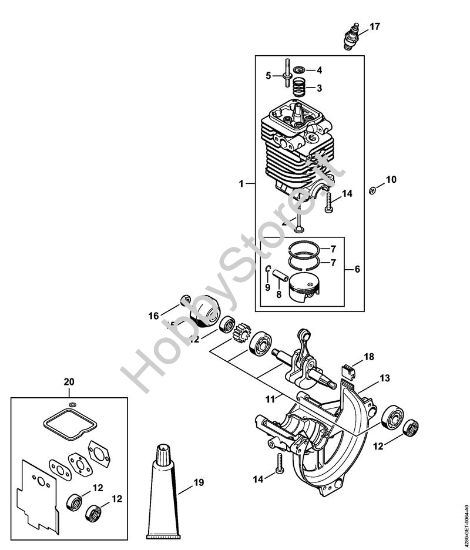 Cilindro, coppa olio Tosasiepi (HL) HL 95 K della marca STIHL