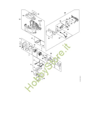 Picture of Elettromotore, carcassa motore, Impugnatura di comando HLA 135