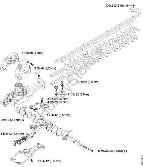 Coppie di serraggio Tosasiepi a batteria (HLA) HLA 85 della marca STIHL