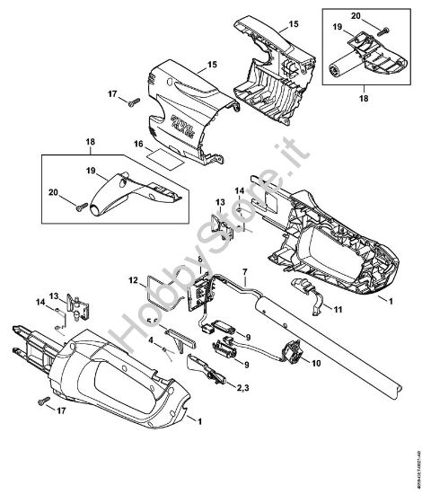 Corpo impugnatura, copertura Tosasiepi a batteria (HLA) HLA 85 della marca STIHL