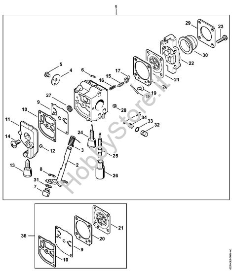 Carburatore C1Q-S67 Tagliasiepi (HS) HS 45 della marca STIHL