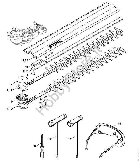 Dispositivo ditaglio, attrezzi in dotazione Tagliasiepi (HS) HS 45 della marca STIHL