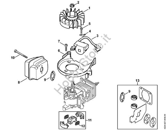 Impianto di accesione, silenziatore 2-MIX Tagliasiepi (HS) HS 45 2-MIX della marca STIHL
