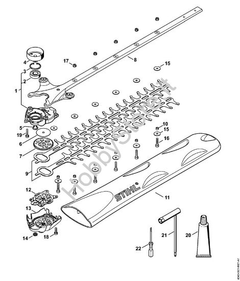 Riduttore, Dispositivo di taglio 450 mm Tagliasiepi (HS) HS 46 della marca STIHL