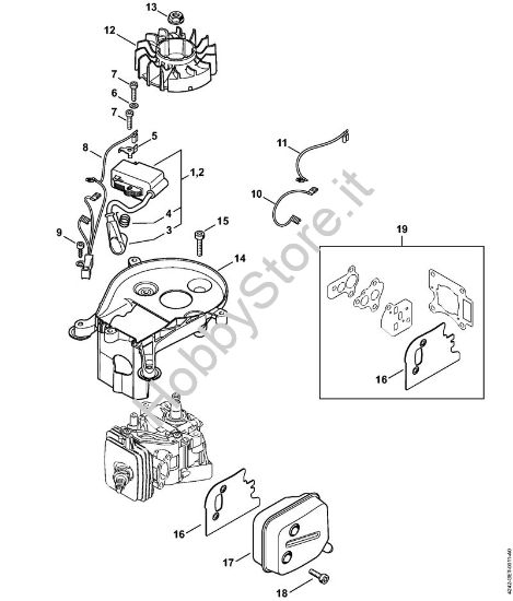 Impianto di accesione, silenziatore Tagliasiepi (HS) HS 56 C-E della marca STIHL