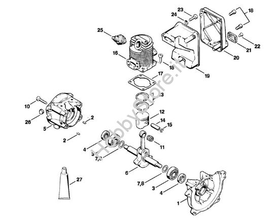 Carter albero a gomito, cilindro Tagliasiepi (HS) HS 60 della marca STIHL