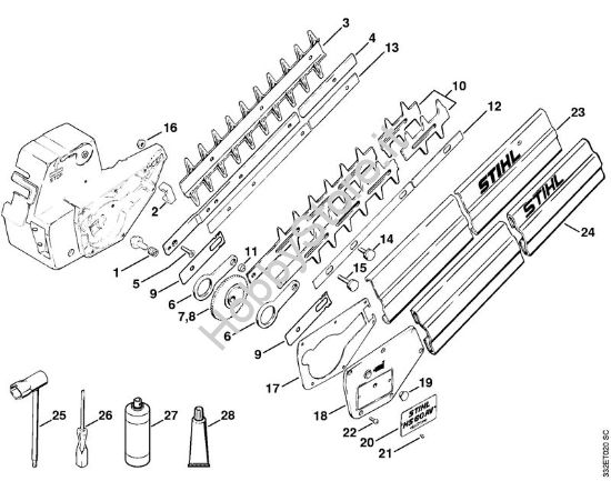 Dispositivo ditaglio HS 60, attrezzi in dotazione, accessori a richiesta Tagliasiepi (HS) HS 60 della marca STIHL