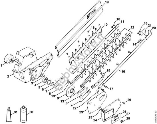 Scatola cambio HS 61, dispositivo ditaglio HS 61 Tagliasiepi (HS) HS 61 della marca STIHL