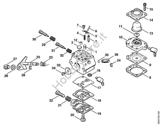 Carburatore WT-264 Tagliasiepi (HS) HS 72 della marca STIHL