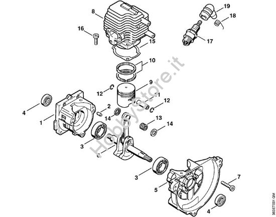 Carter albero a gomito, cilindro Tagliasiepi (HS) HS 72 della marca STIHL