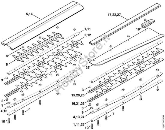 Dispositivo di taglio 550 mm, 700 mm, 1000 mm Tagliasiepi (HS) HS 72 della marca STIHL