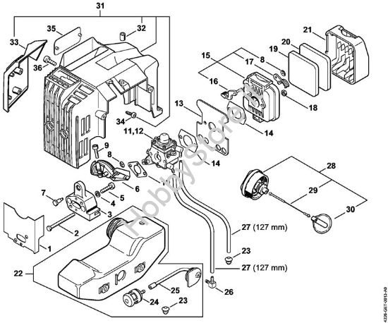 Filtro aria, serbatoio carburante Tagliasiepi (HS) HS 75 della marca STIHL