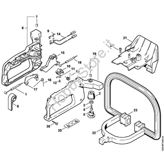 Impugnatura di comando HS 75 Tagliasiepi (HS) HS 75 della marca STIHL