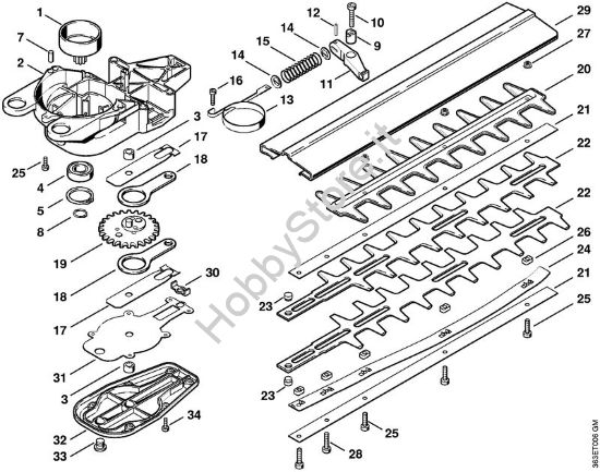 Scatola riduttore, dispositivo di taglio 420 mm Tagliasiepi (HS) HS 76 della marca STIHL