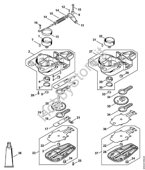 Scatola riduttore Tagliasiepi (HS) HS 80 della marca STIHL
