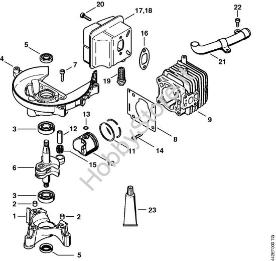 Carter albero a gomito, cilindro Tagliasiepi (HS) HS 81 T della marca STIHL