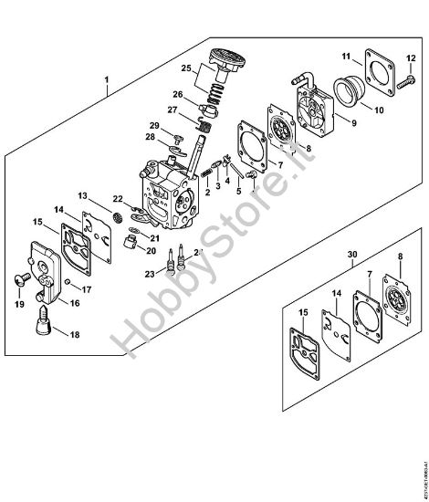 Carburatore 4237/21 Tagliasiepi (HS) HS 82 R della marca STIHL