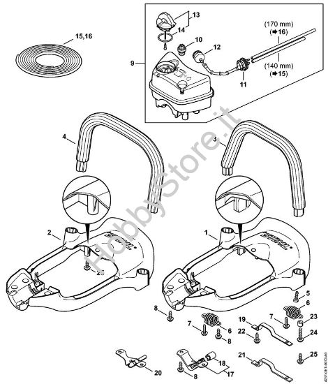 Manico a telaio, Serbatoio carburante Tagliasiepi (HS) HS 82 RC-E della marca STIHL