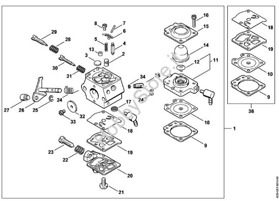 Carburatore WT-412 Tagliasiepi (HS) HS 85 della marca STIHL