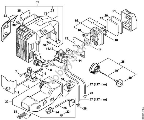 Filtro aria, serbatoio carburante Tagliasiepi (HS) HS 85 della marca STIHL