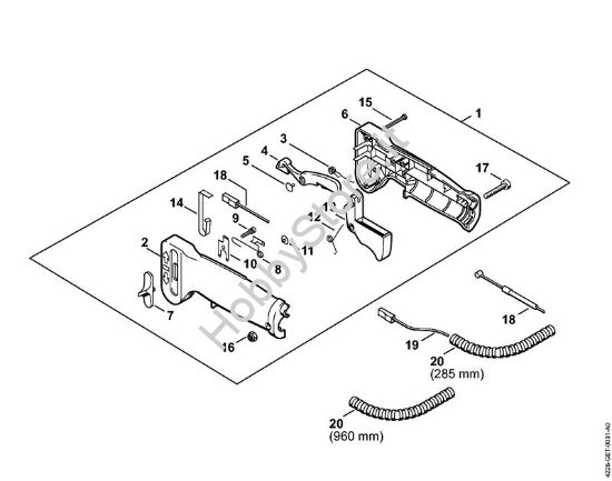 Impugnatura di comando HS 85 (19.2002) Tagliasiepi (HS) HS 85 della marca STIHL