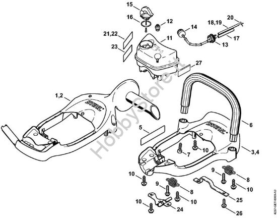 Manico a telaio, Serbatoio carburante Tagliasiepi (HS) HS 86 R della marca STIHL