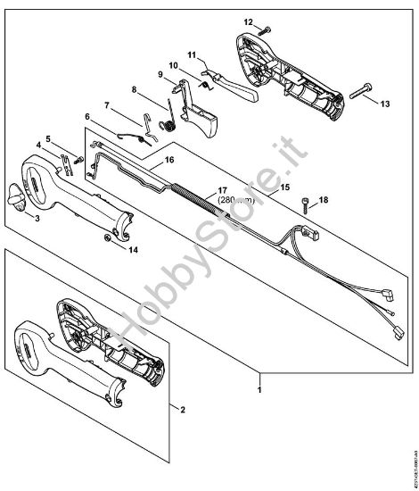 Impugnatura di comando HS 87 Tagliasiepi (HS) HS 87 R della marca STIHL