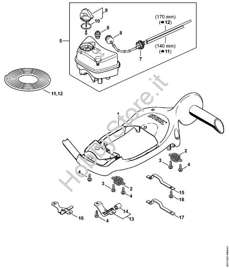 Manico a telaio, Serbatoio carburante Tagliasiepi (HS) HS 87 T della marca STIHL