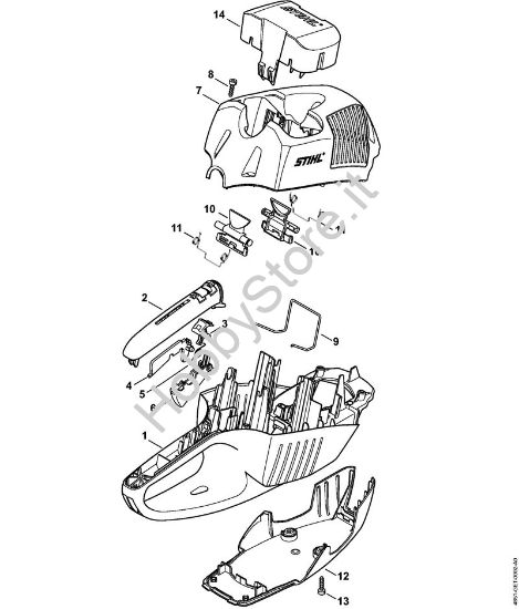 Corpo impugnatura, copertura Tagliasiepi a batteria (HSA) HSA 86 della marca STIHL