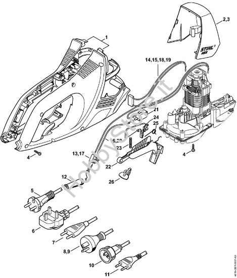 Carcassa motore Tagliasiepi elettriche (HSE) HSE 42 della marca STIHL