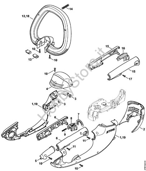 Carcassa motore Tagliasiepi elettriche (HSE) HSE 81 della marca STIHL