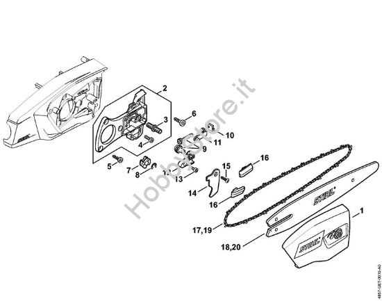 Coperchio rocchetto catena Sramatori lunghi a batteria (HTA) HTA 65 della marca STIHL