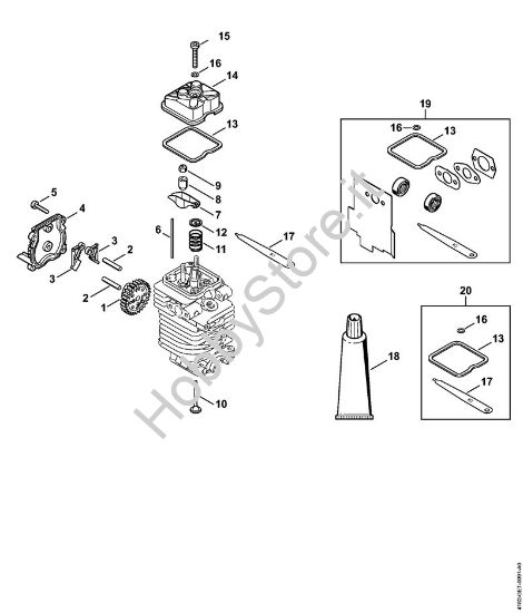 Comande valvole Sramatori telescopici (HT) HT 100 della marca STIHL