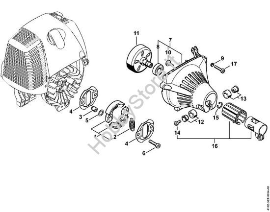 Frizione, carenatura ventola Sramatori telescopici (HT) HT 100 della marca STIHL