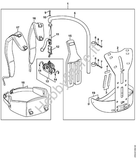Sistema di trasporto dorsale RTS Sramatori telescopici (HT) HT 100 della marca STIHL