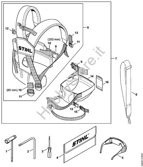 Attrezzi, tracolla doppia Sramatori telescopici (HT) HT 101 della marca STIHL