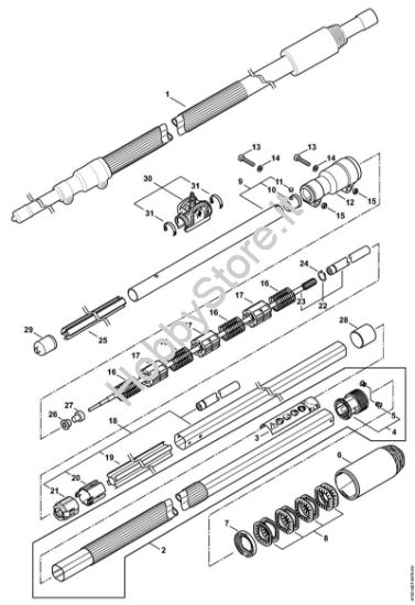 Stelo Sramatori telescopici (HT) HT 103 della marca STIHL