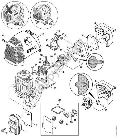 Silenziatore, filtro aria    5 08 507 652 Sramatori telescopici (HT) HT 130 della marca STIHL